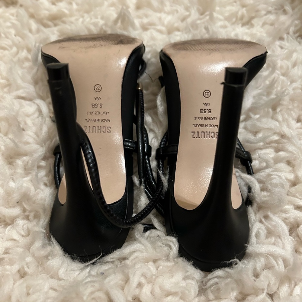 SCHUTZ Black Strappy Heeled Sandals - Picture 3 of 4